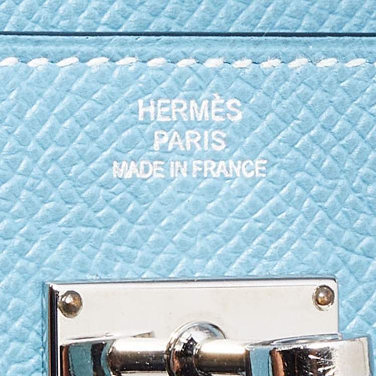 Pre Owned Hermes Blue Jean Epsom Leather Kelly Classic Wallet