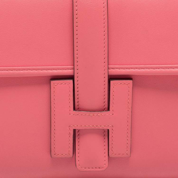 Pre Owned Hermès Rose Azalee Swift Leather Elan Jige 29 Clutch