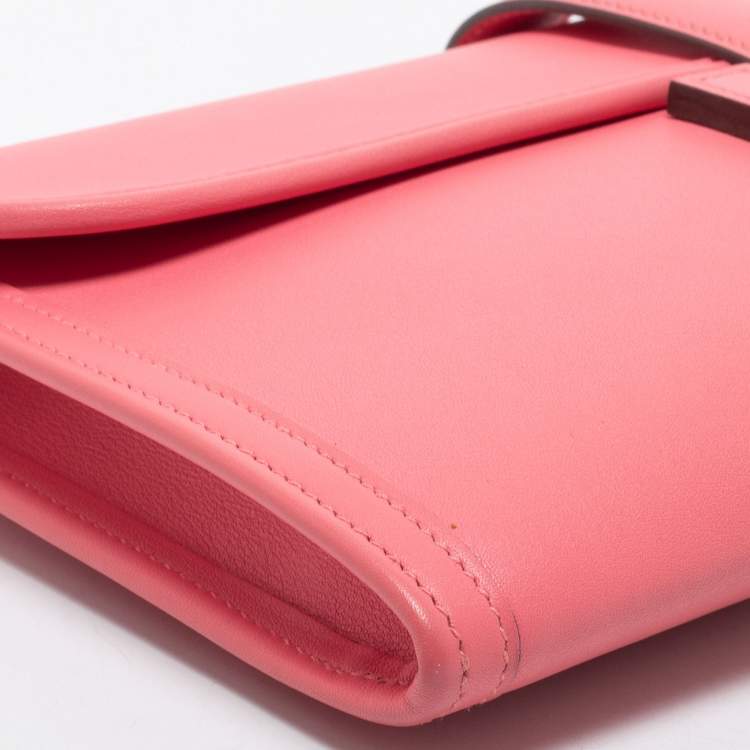 Pre Owned Hermès Rose Azalee Swift Leather Elan Jige 29 Clutch