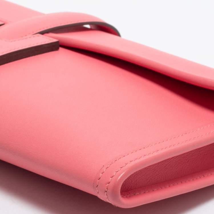 Pre Owned Hermès Rose Azalee Swift Leather Elan Jige 29 Clutch