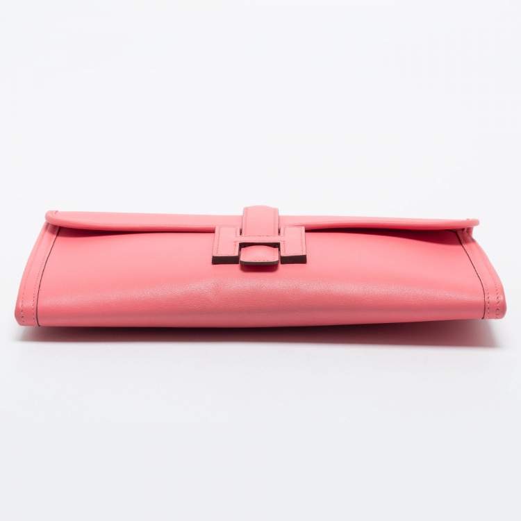 Pre Owned Hermès Rose Azalee Swift Leather Elan Jige 29 Clutch