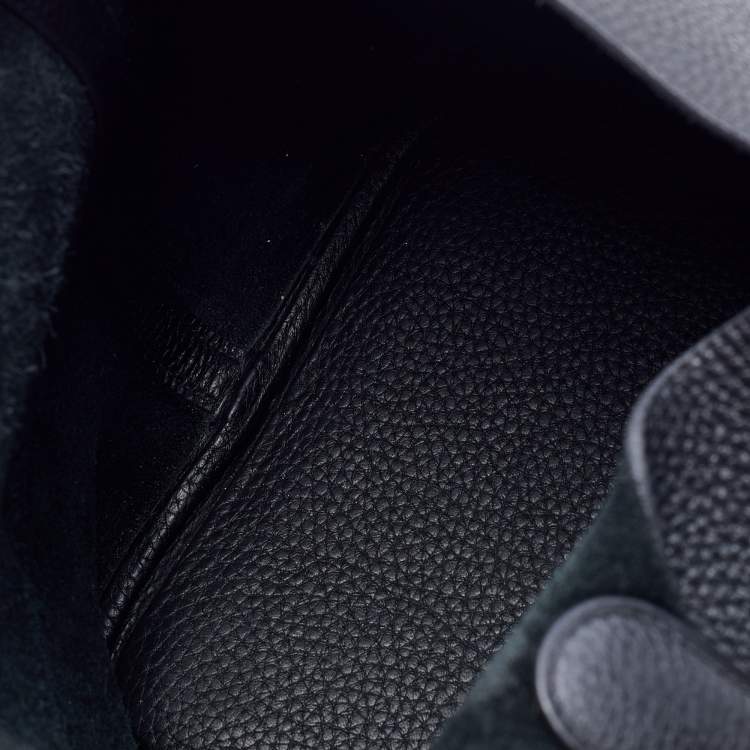 Pre Owned Hermes Black Taurillon Clemence Leather Palladium Finish Picotin Lock 22 Bag