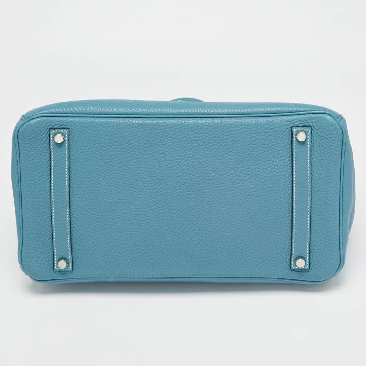 مملوكة مسبقًا Hermes Blue Jean Epsom Leather Palladium Finish Birkin 35 Bag