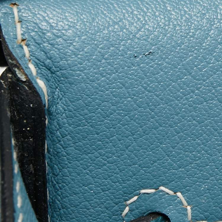 مملوكة مسبقًا Hermes Blue Jean Epsom Leather Palladium Finish Birkin 35 Bag