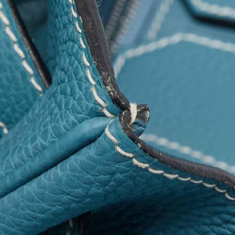 مملوكة مسبقًا Hermes Blue Jean Epsom Leather Palladium Finish Birkin 35 Bag