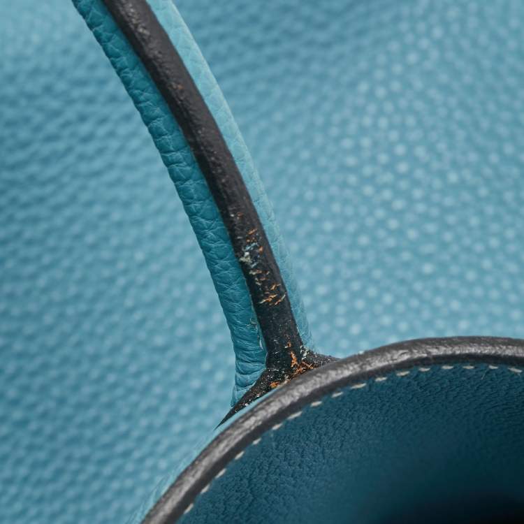 مملوكة مسبقًا Hermes Blue Jean Epsom Leather Palladium Finish Birkin 35 Bag