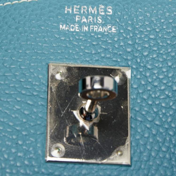 مملوكة مسبقًا Hermes Blue Jean Epsom Leather Palladium Finish Birkin 35 Bag