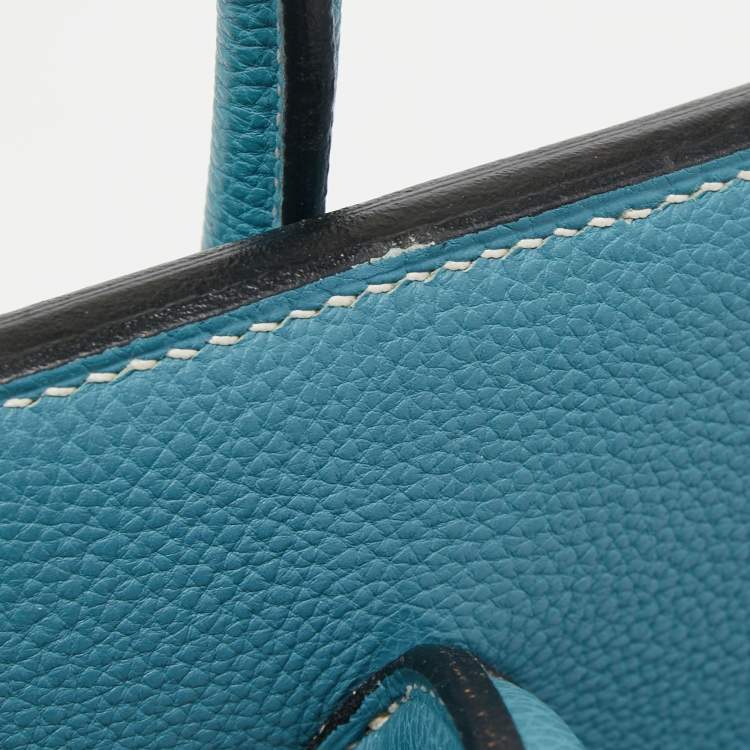 مملوكة مسبقًا Hermes Blue Jean Epsom Leather Palladium Finish Birkin 35 Bag