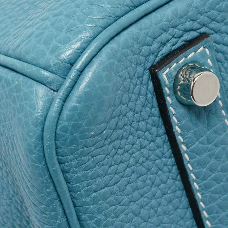 مملوكة مسبقًا Hermes Blue Jean Epsom Leather Palladium Finish Birkin 35 Bag
