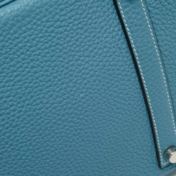 مملوكة مسبقًا Hermes Blue Jean Epsom Leather Palladium Finish Birkin 35 Bag