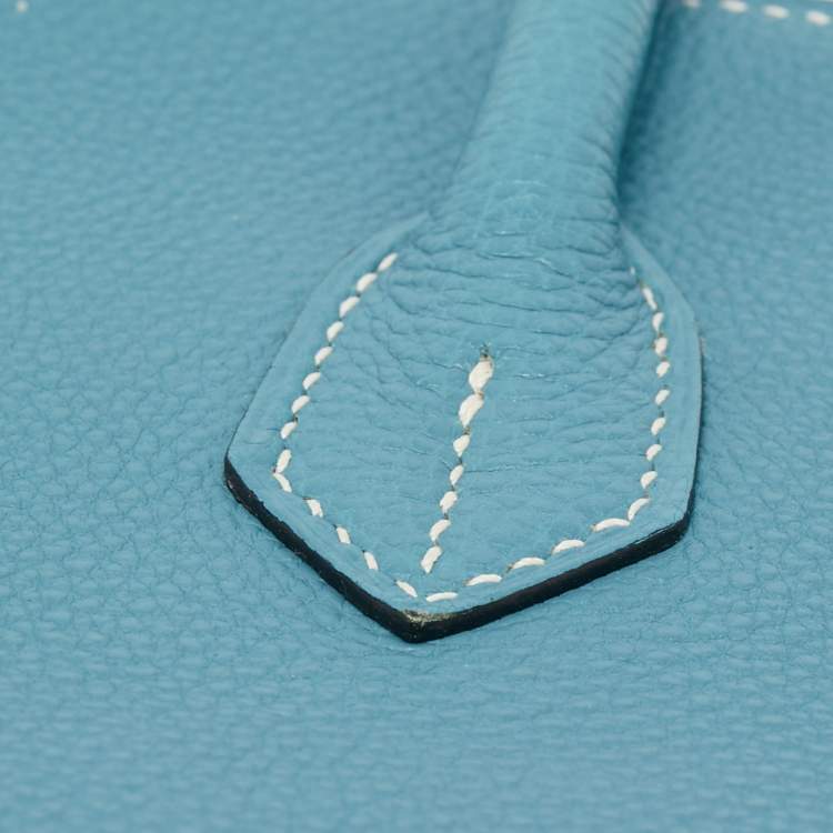 مملوكة مسبقًا Hermes Blue Jean Epsom Leather Palladium Finish Birkin 35 Bag