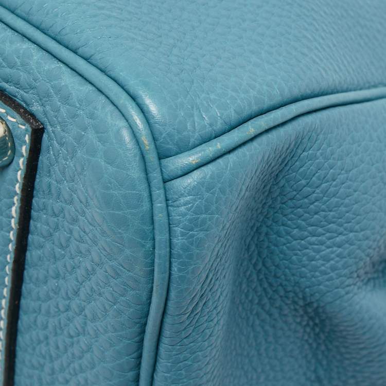 مملوكة مسبقًا Hermes Blue Jean Epsom Leather Palladium Finish Birkin 35 Bag