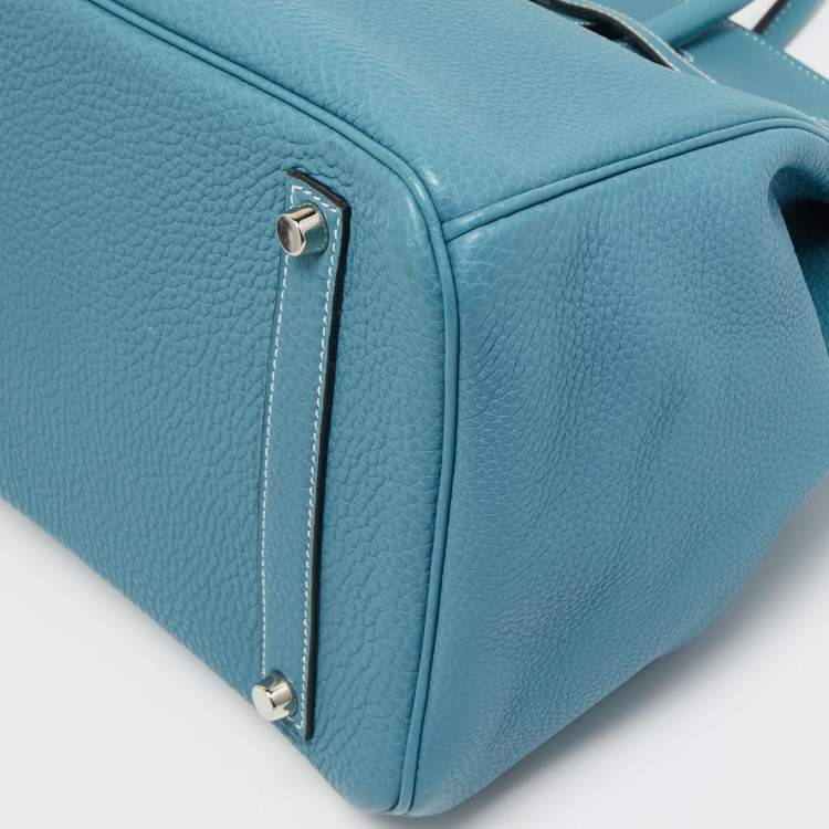 مملوكة مسبقًا Hermes Blue Jean Epsom Leather Palladium Finish Birkin 35 Bag