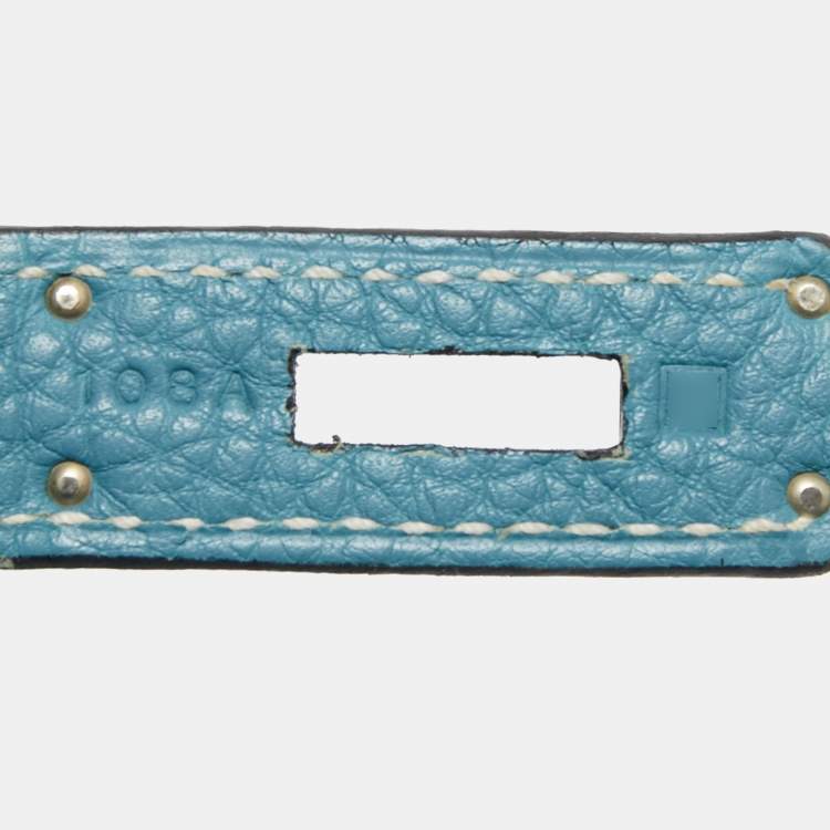 مملوكة مسبقًا Hermes Blue Jean Epsom Leather Palladium Finish Birkin 35 Bag