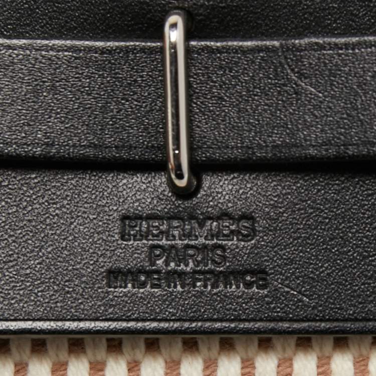 Pre Owned Hermes Black/Beige Canvas and Leather Herbag TPM Bag