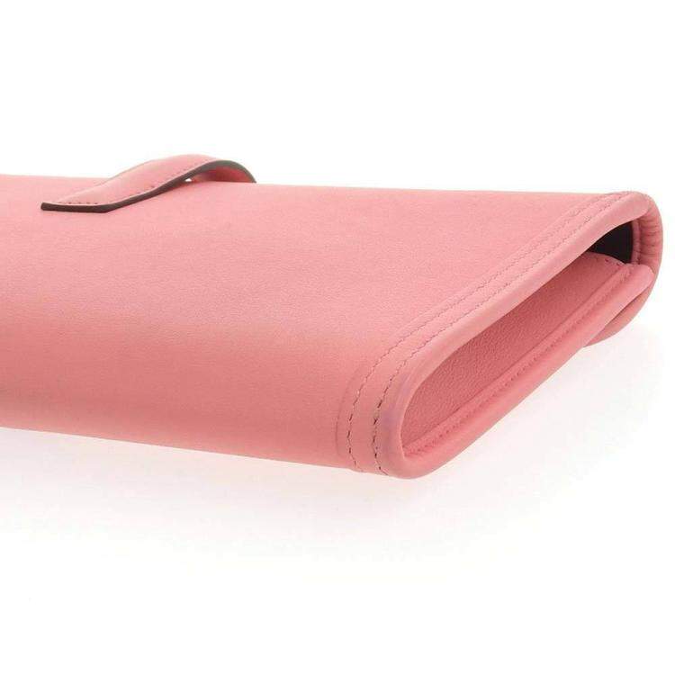 Pre Owned Hermes Pink Swift Jige Elan 29 Clutch D Engraved