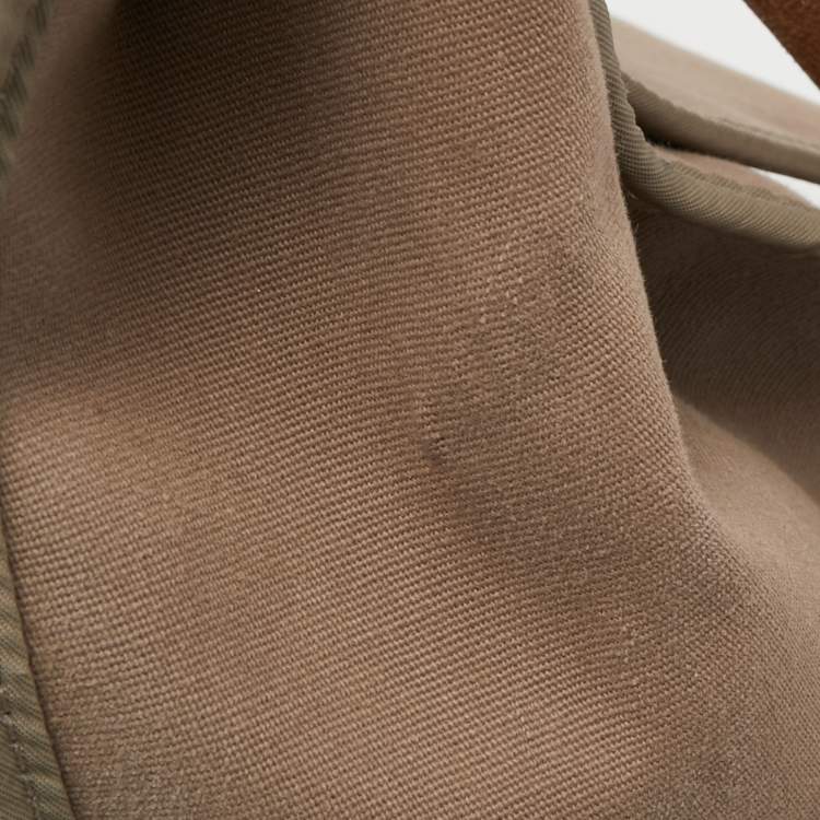 Pre Owned Hermés Ebene/Taupe Canvas and Leather Herbag Zip 39 Bag