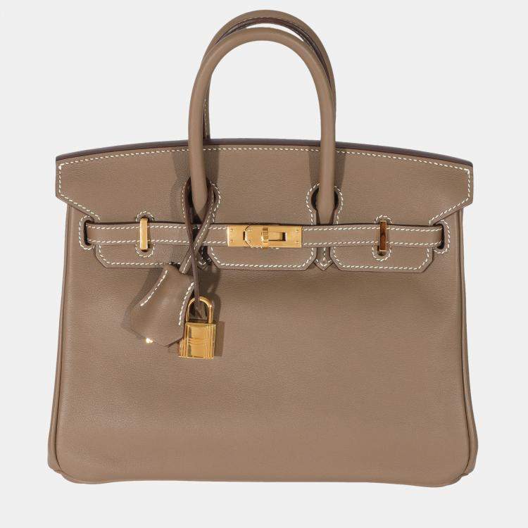 Hermes Etoupe Swift Birkin 25 GHW