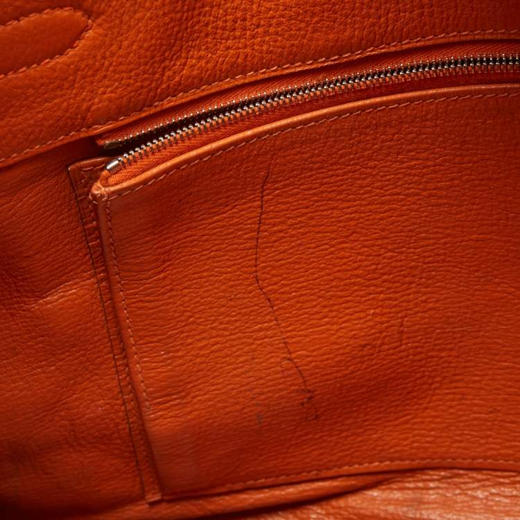 مملوكة مسبقًا Hermès Orange Togo Leather Palladium Finish Birkin 35 Bag
