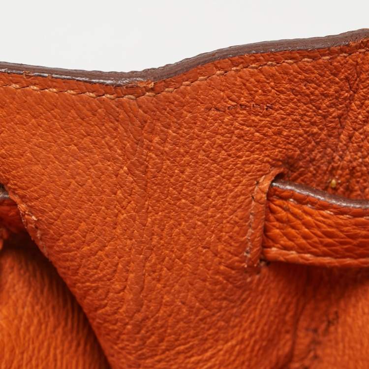 مملوكة مسبقًا Hermès Orange Togo Leather Palladium Finish Birkin 35 Bag