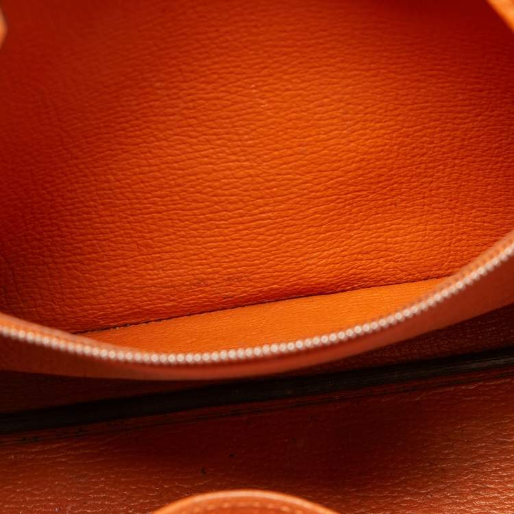 مملوكة مسبقًا Hermès Orange Togo Leather Palladium Finish Birkin 35 Bag