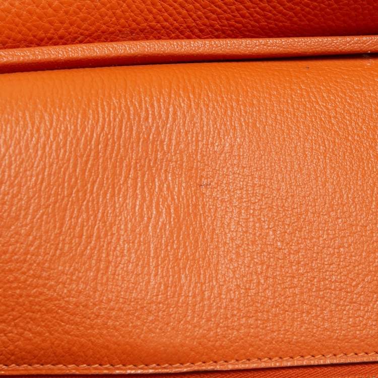 مملوكة مسبقًا Hermès Orange Togo Leather Palladium Finish Birkin 35 Bag