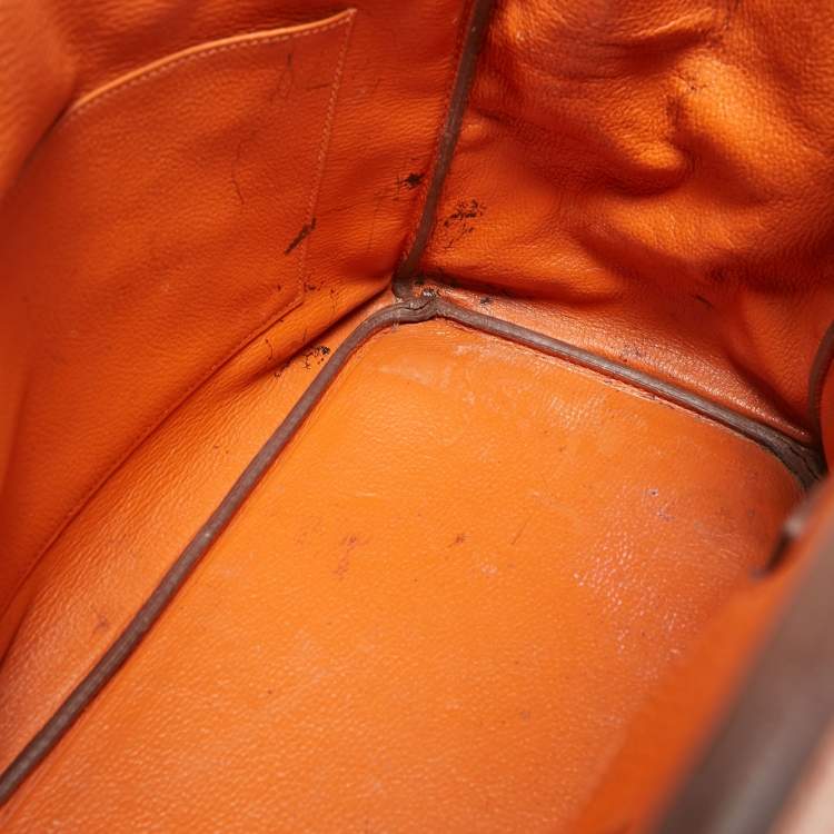 مملوكة مسبقًا Hermès Orange Togo Leather Palladium Finish Birkin 35 Bag
