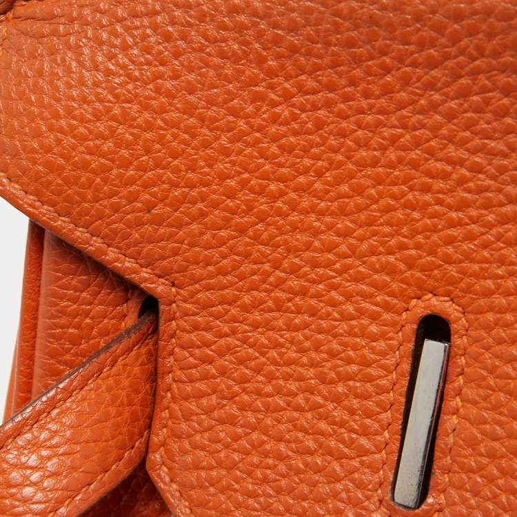 مملوكة مسبقًا Hermès Orange Togo Leather Palladium Finish Birkin 35 Bag