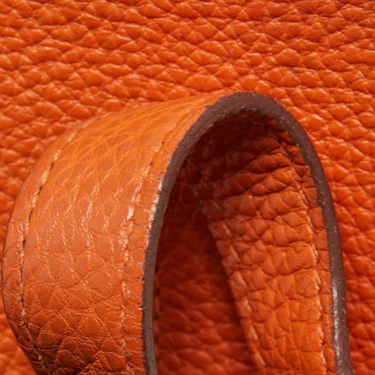 مملوكة مسبقًا Hermès Orange Togo Leather Palladium Finish Birkin 35 Bag