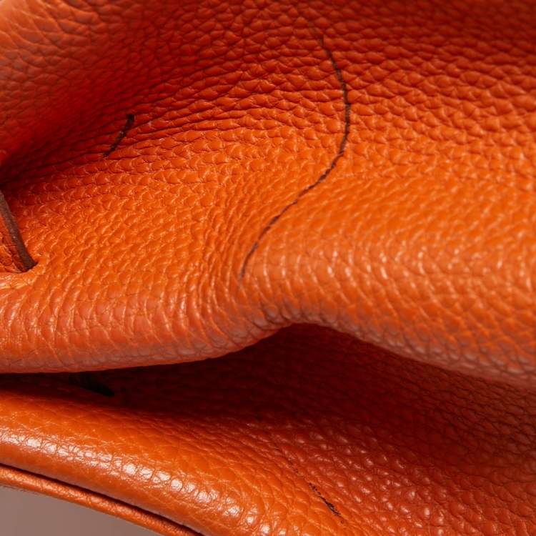 مملوكة مسبقًا Hermès Orange Togo Leather Palladium Finish Birkin 35 Bag