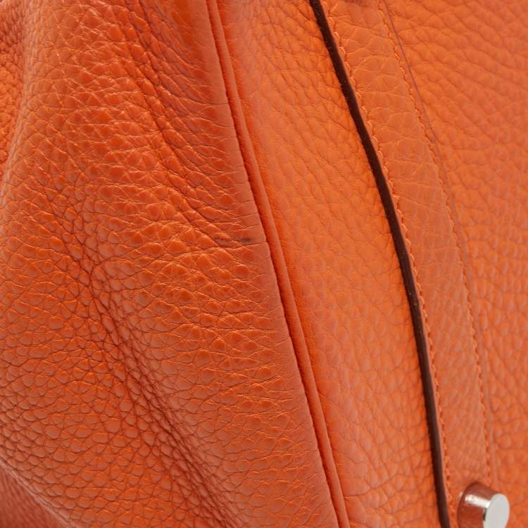 مملوكة مسبقًا Hermès Orange Togo Leather Palladium Finish Birkin 35 Bag