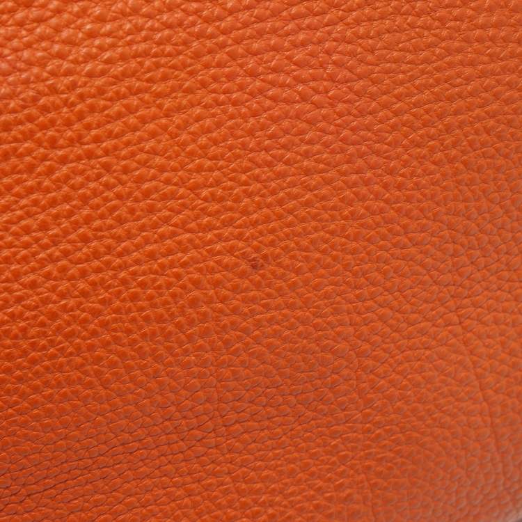 مملوكة مسبقًا Hermès Orange Togo Leather Palladium Finish Birkin 35 Bag