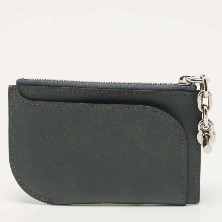 Pre Owned Hermes Bleu Orage Evercolor "Strap" Card Holder 