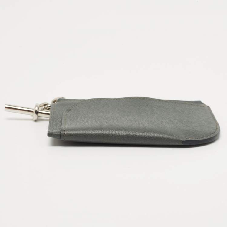 Pre Owned Hermes Bleu Orage Evercolor "Strap" Card Holder 