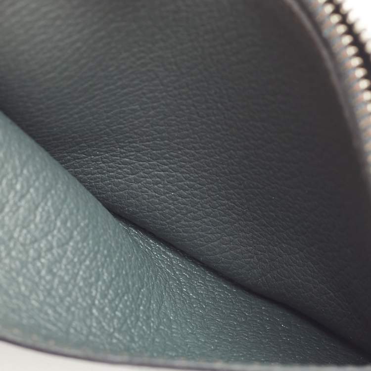 Pre Owned Hermes Bleu Orage Evercolor "Strap" Card Holder 