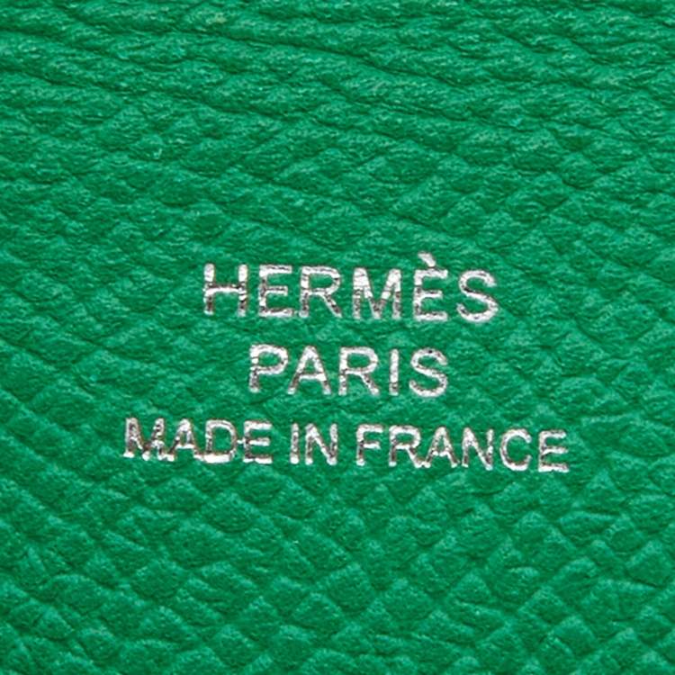 Pre Owned Hermes Bambou Epsom Leather Calvi Card Holder
