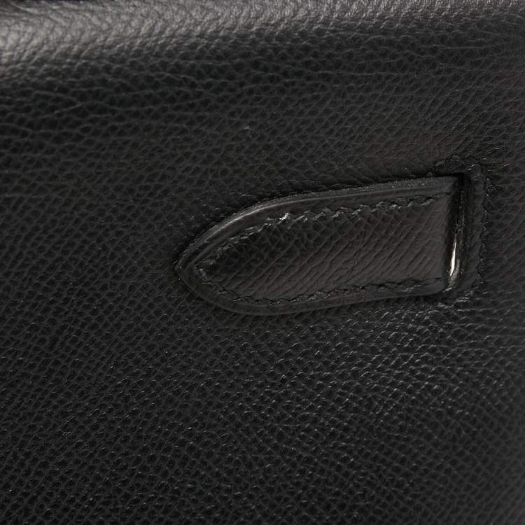 Pre Owned Hermès Black Epsom Leather Gold Finish Kelly Sellier 35 Bag