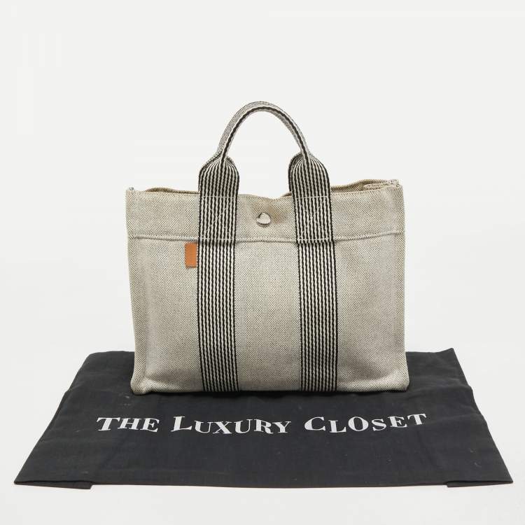 Pre Owned Hermes Grey Canvas Fourre Tout PM Bag