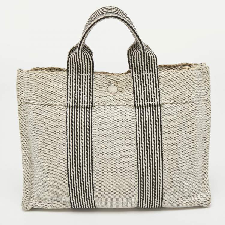 Pre Owned Hermes Grey Canvas Fourre Tout PM Bag