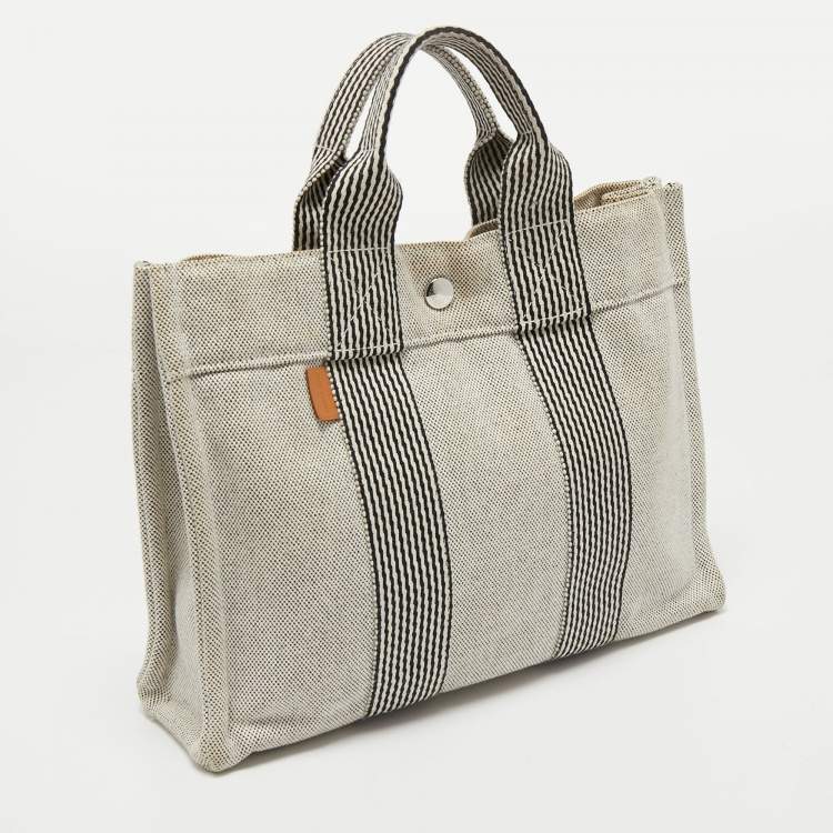 Pre Owned Hermes Grey Canvas Fourre Tout PM Bag