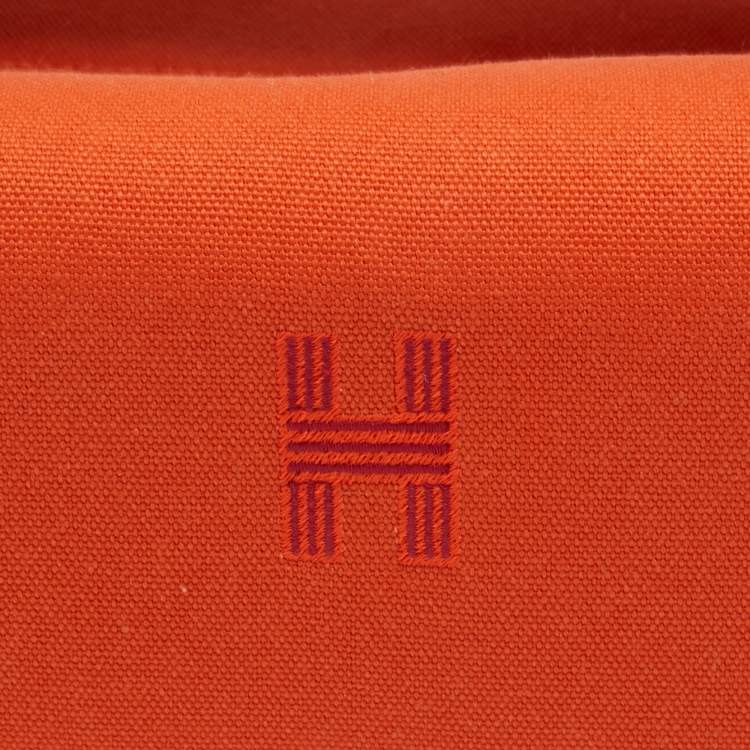 Pre Owned Hermes Orange Canvas Large Bride-a-Brac Bag