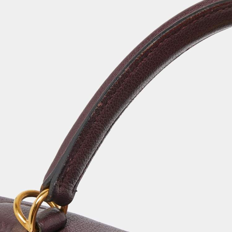 Pre Owned Hermès  Prune Chevre De Coromandel Leather Gold Finish Kelly Retourne 35 Bag