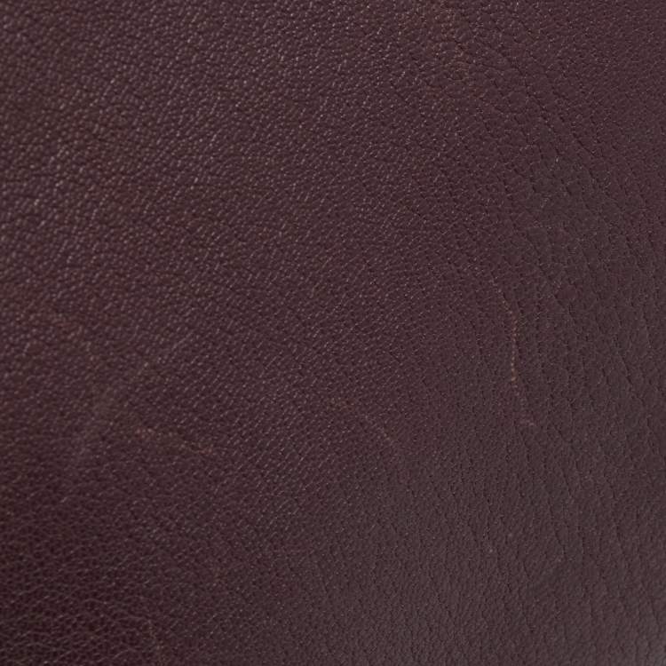 Pre Owned Hermès  Prune Chevre De Coromandel Leather Gold Finish Kelly Retourne 35 Bag