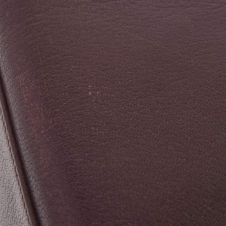 Pre Owned Hermès  Prune Chevre De Coromandel Leather Gold Finish Kelly Retourne 35 Bag