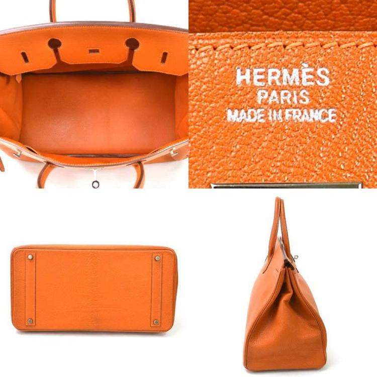 مملوكة مسبقًا Hermes Potiron Chevre Mizol Birkin 40 Ladies Handbag 
