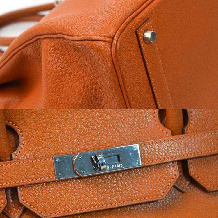 مملوكة مسبقًا Hermes Potiron Chevre Mizol Birkin 40 Ladies Handbag 