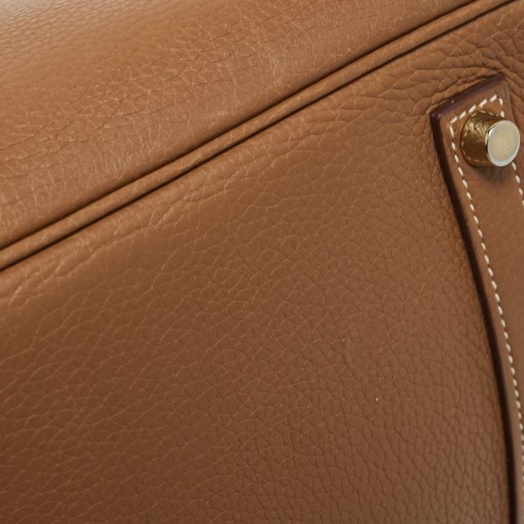 Pre Owned Hermes Gold Togo Leather Gold Finish Birkin 35 Bag