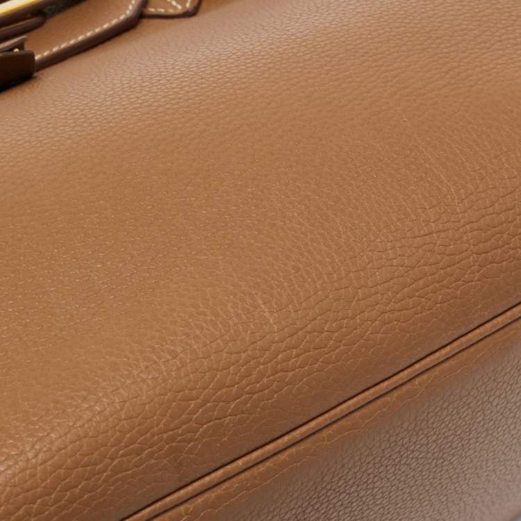 Pre Owned Hermes Gold Togo Leather Gold Finish Birkin 35 Bag