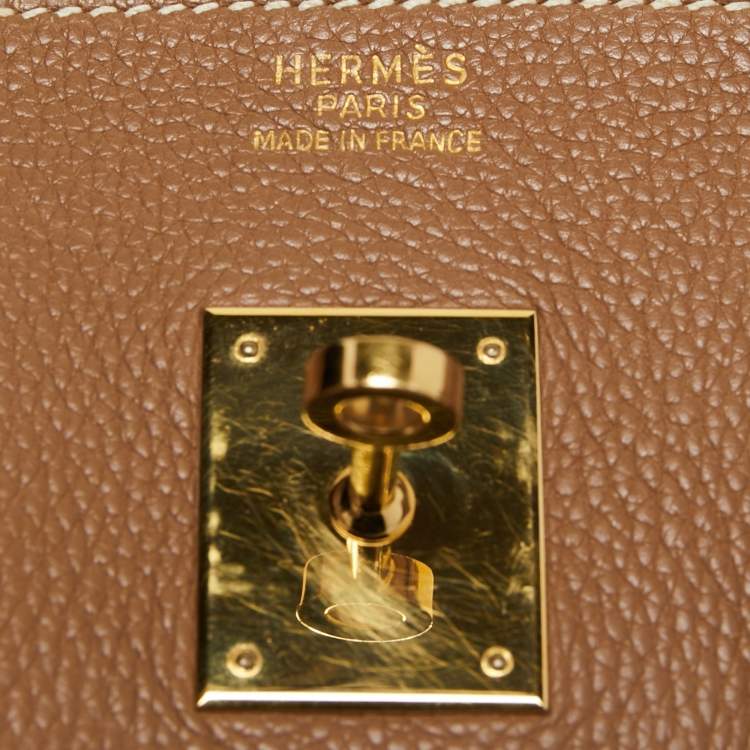 Pre Owned Hermes Gold Togo Leather Gold Finish Birkin 35 Bag
