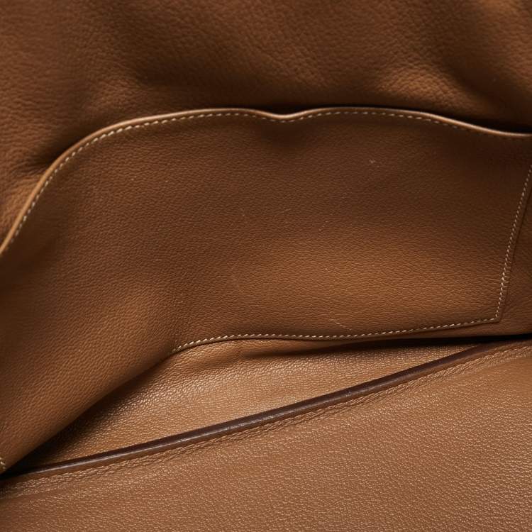 Pre Owned Hermes Gold Togo Leather Gold Finish Birkin 35 Bag